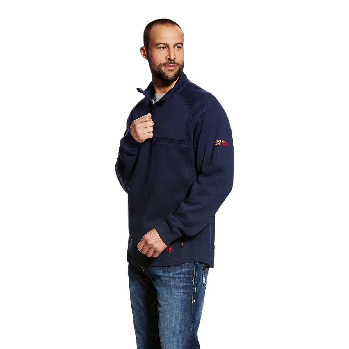 Ariat FR Rev 1/4 Zip Top in Navy